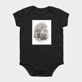 Christchurch College, Oxford, England, 19th century scene Baby Bodysuit